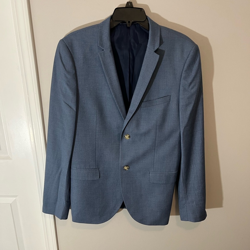 TOPMAN Relaxed Fit Mid Blue Suit Jacket Men's